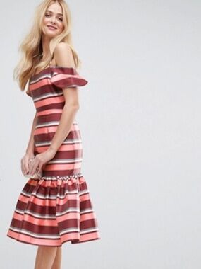 Stripes plus size dress